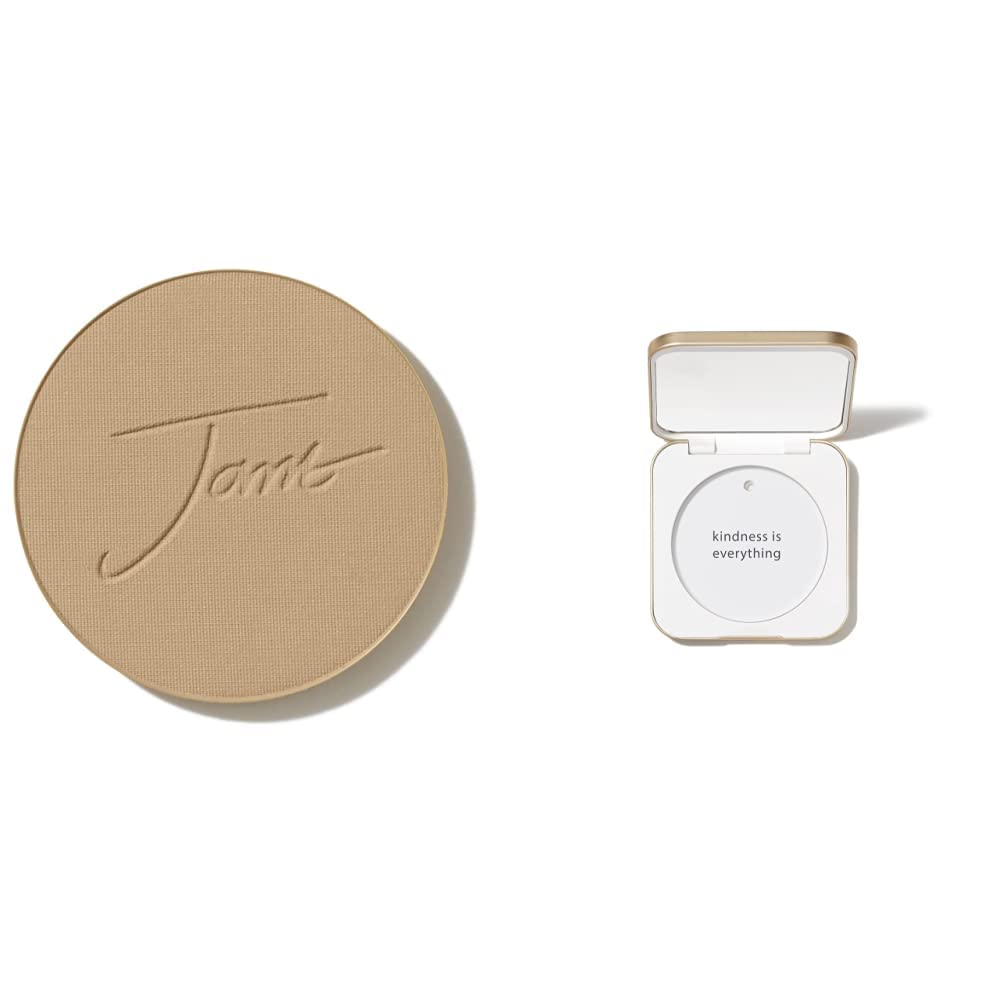jane iredale PurePressed Base Mineral Foundation Refillable Compact Set| Semi Matte Pressed Powder with SPF | Talc Free, Vegan, Cruelty-Free