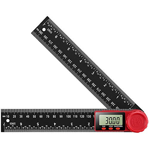 Bestgle Regla digital del buscador de ángulos, 200 mm/7 pulgadas, medidor de ángulo digital, inclinómetro, goniómetro, medidor de ángulo electrónico