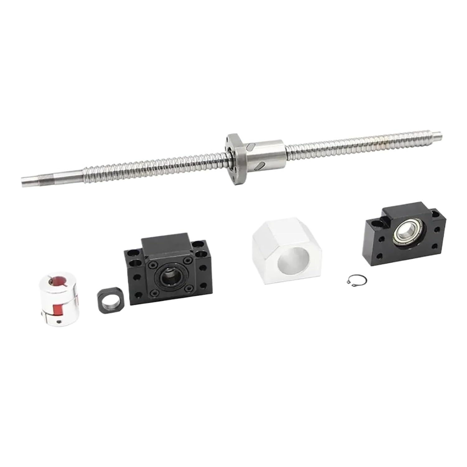 Linear Motion Ball Screw Machine Parts SFU1610 Ball Screw Kit 16mmlead 10mm RM1610 Rolled C7 Type with Single Nut + Housing+1set BKBF12(200mm)