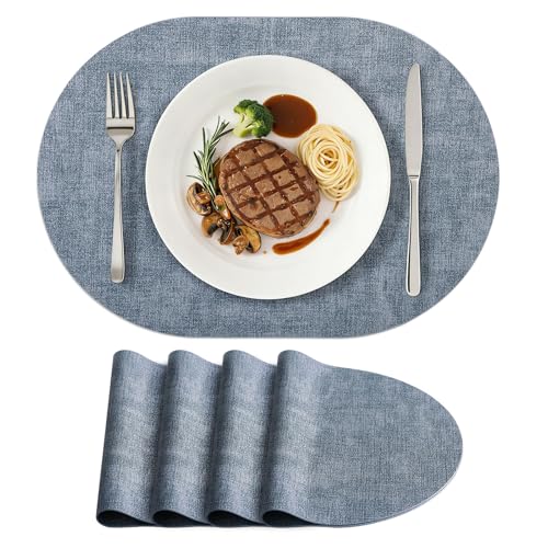 homing Heat Resistant Oval Placemats Set of 4, Blue