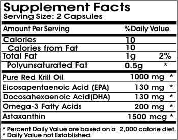 Red Krill Oil 1000mg // 200 Capsules // Pure // by PureControl Supplements