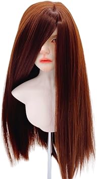 Yutotue 1/3 BJD Dolls Long Straight Hair Wigs for 1/3 BJD Doll Female/Male Wig Deep Brown
