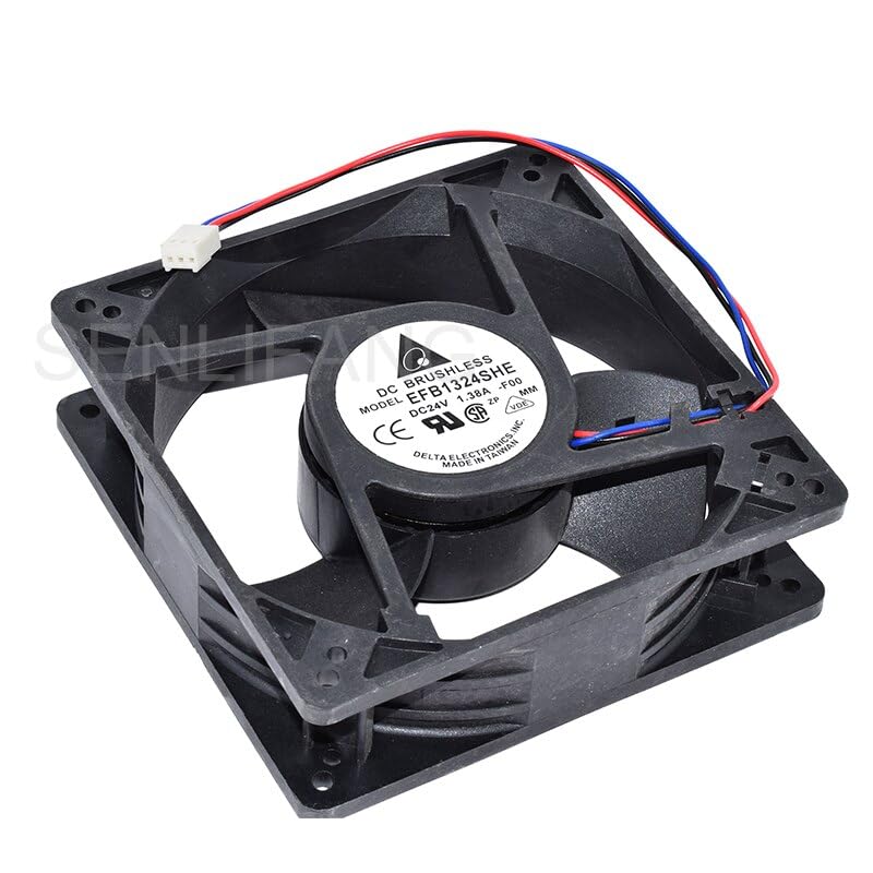 Dobrze przetestowany wentylator chłodzący do serwera EFB1324SHE 4C58 DC 24 V 1,38 A 3-przewodowy 127 x 127 x 38 mm