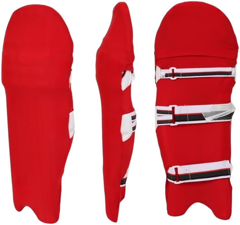 KNK Cricket Batting Pads Cover Coloured Leg Guard Cover Fits Youth Adult Size Universal Cover Fits All Brands (Red)