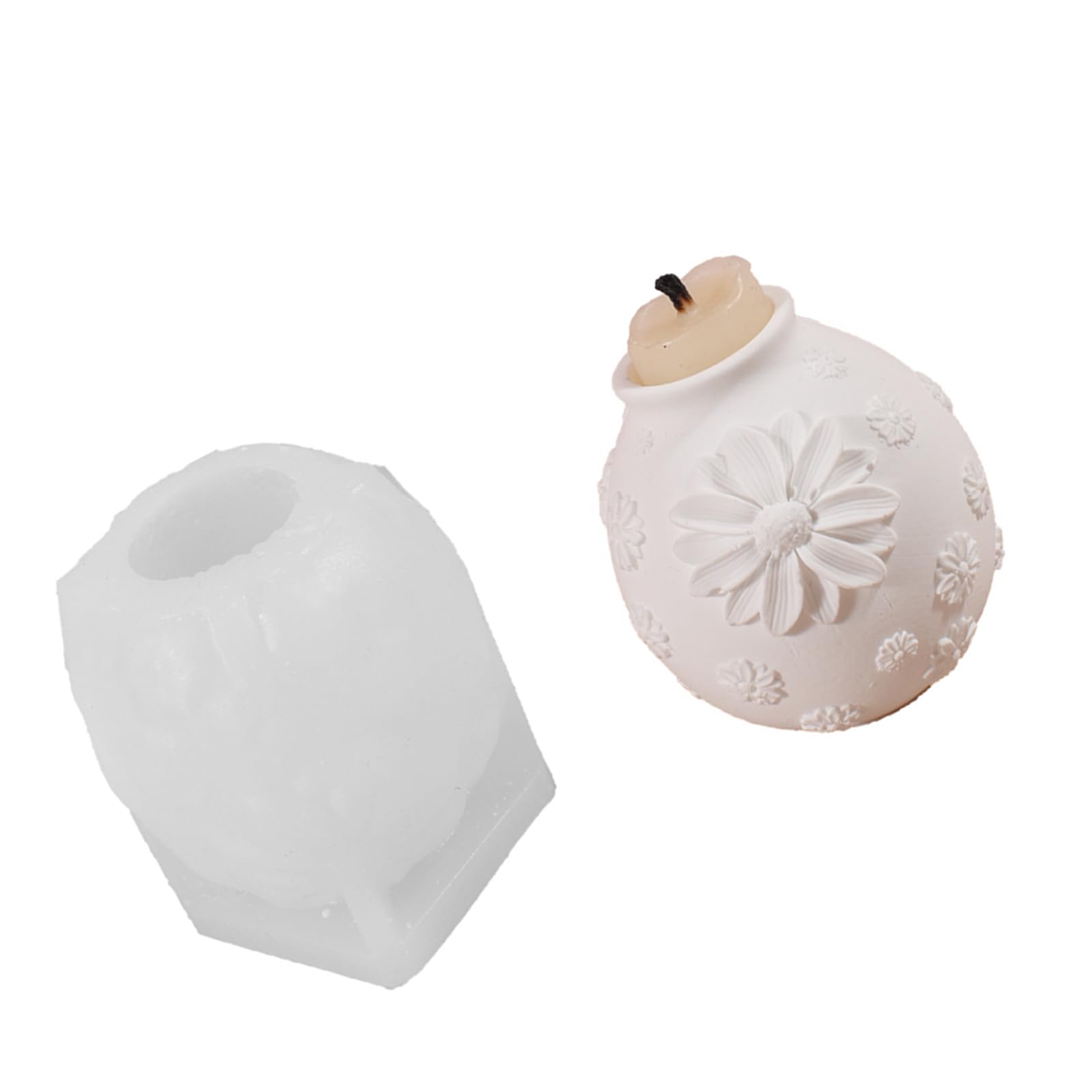hogtnd Professional Silicone Candle Molds, Flower Carving, Silicone Vase Mould for Handmade Candle Holders, Vases and Resin