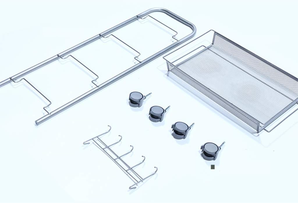 3-Layer Caster Kitchen Shelf/Move Trolley/Living Room Bedroom Storage Shelf/Silver Cart