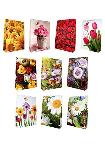 10 Geschenktüten jumbo Blumen 44 x 32 x 10 cm Geschenktaschen Geschenkbeutel Taunus Grußkarten Verlag 99-9012 Cover