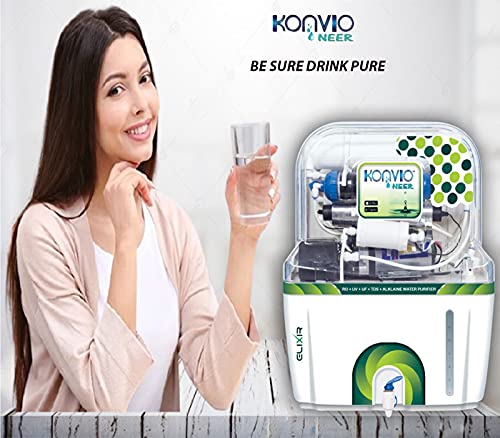 Image of Konvio Neer Copper RO + UV LED + UF + TDS Adjuster Water Filter and Purifier with High TDS Membrane (Green)