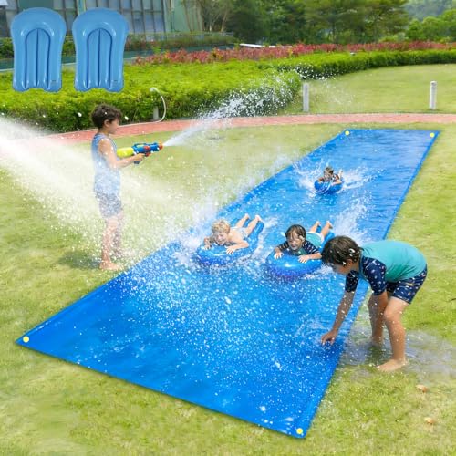 Aycsiyana 30 x 7.2 Ft Slip and Slide for Adults with 2 Bodyboards, Extra Long Heavy Duty Slip n Slide Backyard, Lawn Big Water Slide Tarp for Adults