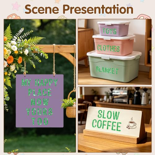 Image of Glitter Letter Stickers, 3 Inch Large Letters for Poster Board (Green) | 160 PCS,Self-Adhesive,Vinyl Alphabet Stickers,Bulletin Board Letters for Classroom,Party,DIY Crafts,Home,Office,Mailbox Decor