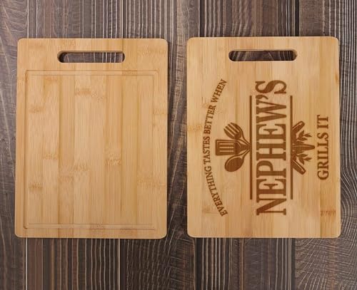 Tabla de cortar rectangular de bambú con ranura para jugo miniatura 2