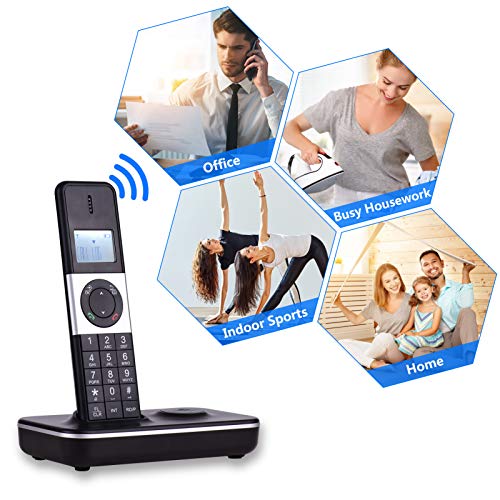 Teléfono Inalámbrico para Hogar con Pantalla LCD y 5 Auriculares miniatura 3