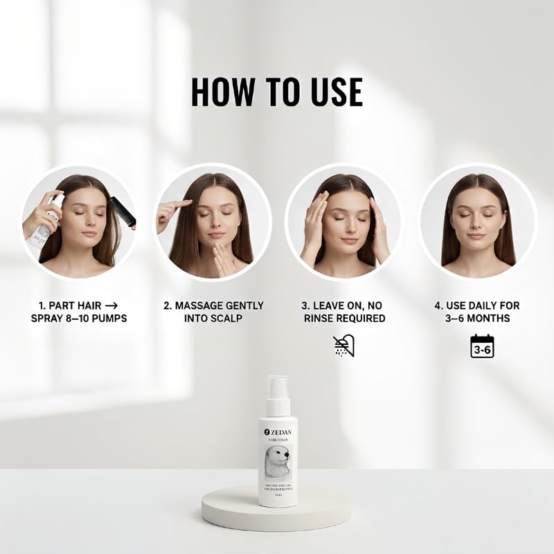 Image of ZEDAN Hair Growth Serum Spray (50 ML) | Control Hair Fall & Promotes Hair Growth | Redensyl, Anagain, Procapil, Baicapil | Strengthen Roots & Hydrate Scalp | All Hair Types | For Women & Men