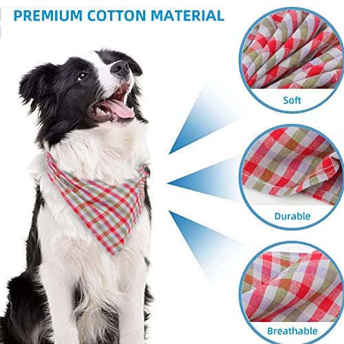 Dog Bandanas, Vipith 6 Pack Spring Summer Cooling Dog Bandana Dog Scarf Bibs Kerchief, Dog Bandanas Boy Girl Dog Gifts Cat Products Dog Apparel & Accessories For Small To Large Dog Puppy (Plaid) #TOP2
