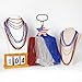 EOBOH 4th of July Necklace, 200PCS Independence Day Beads Toy Necklace Accessories, Fourth of July Red Blue Silver Bulk, Beads Bulk for Patriotic Parade Party Toy Celebration Favors