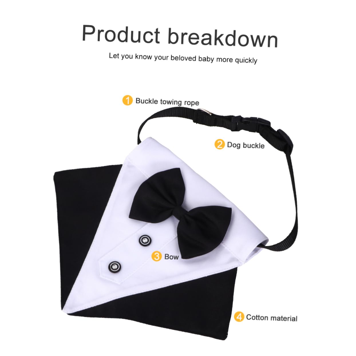 BESPORTBLE 3ensembles Écharpe Triangulaire Chic pour Chien Bandana pour Animaux De Compagnie Accessoire Pratique pour Sorties Et Couleur Noire