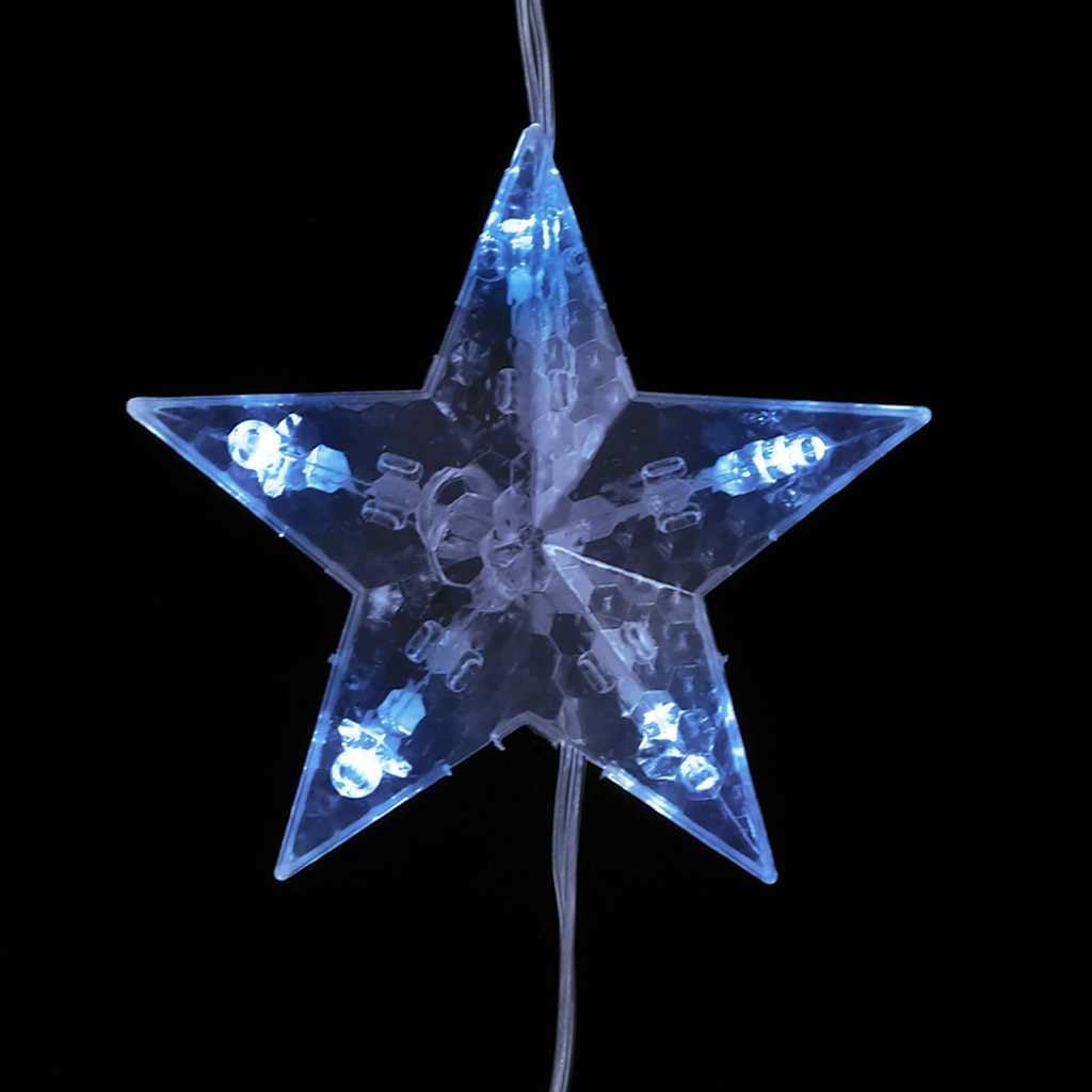 LED Sternenvorhang Lichterkette Blau mit 200 energiesparenden LEDs, 8 Lichtfunktionen, USB Anschluss, 96x216 cm, 3 m Verlängerungskabel, für Innen und Außen