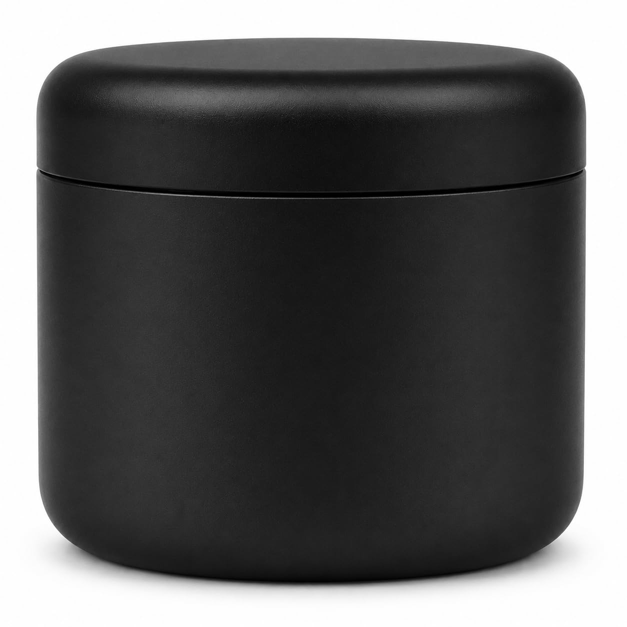 JCASE Sturdy Stash Metal Tin, Airtight, Waterproof, Diameter 55 x 46 mm, UV Light Protected Box for Pills, Herbs and Spices (Black)