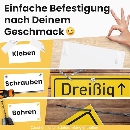 DankeDir! Dreißig 20er Zone - Schild 30 x 20 cm - Geburtstagsgeschenk 30. Geburtstag 30er Männer & Frauen 30 Jahre Geschenk - Geschenkidee Geburtstagsdeko Partydeko Geburtstagskarte