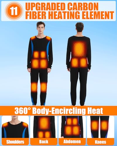 Heated Underwear - Women and Men Elastic Heated Thermal Underwear Pants Set, Upgraded 7.4V 2PCS Battery Pack2