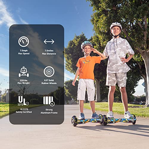 Image of SIMATE Hoverboard, Bluetooth All Terrain Hover Boards with LED Lights and APP Control, Gifts for Kids Adults Girls Boys, for All Ages