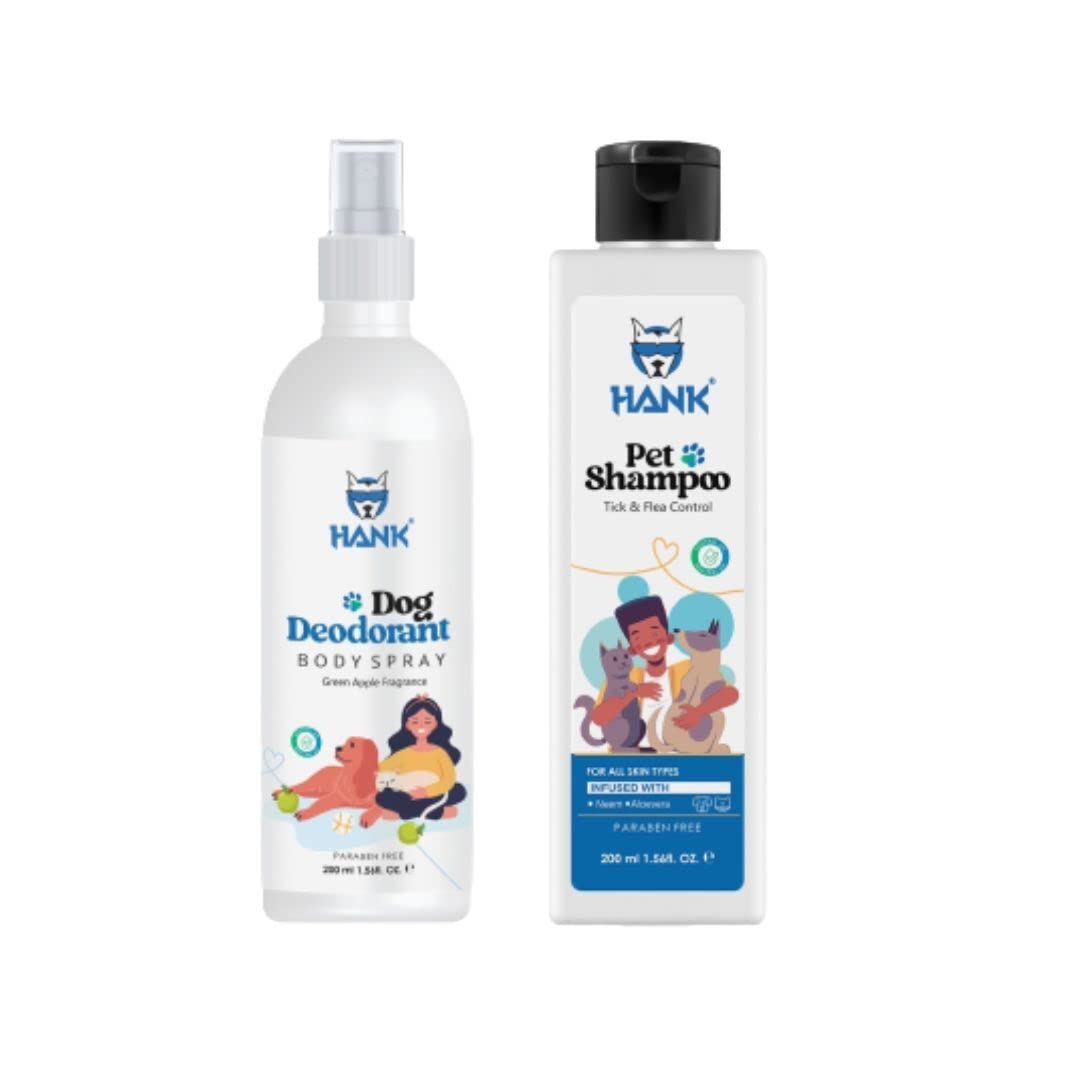 HANK Dog Deodorant Spray - Dog Tick and Flea Shampoo Combo (200ml Each)… (B0C2D4V94S) Amazon Price History, Amazon Price Tracker