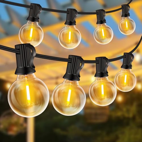 ZYRIVON Guirlande Lumineuse Exterieure 30M,50+3 Ampoules,Incassable Étanche,Guirlande Guinguette LED Connectable,Blanc Chaud,Plug & Play, pour Intérieur Jardin Balcon...