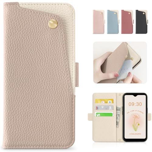 CASSYOOK 適用 galaxy a23 5g ケース 手帳型 ギャラクシーa23/SC-56C/SCG18 ケース おしゃれ galaxya235gスマホケース 収納 財布型 防水 高級PUレザー 衝撃吸収 全面保護 汚れ防止 耐衝撃 （アプリコット）
