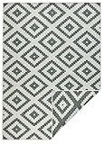 Lieferumfang: bougari In- & Outdoor Teppich Flachgewebe Wendeteppich Malta 80x150 cm, Grün Creme