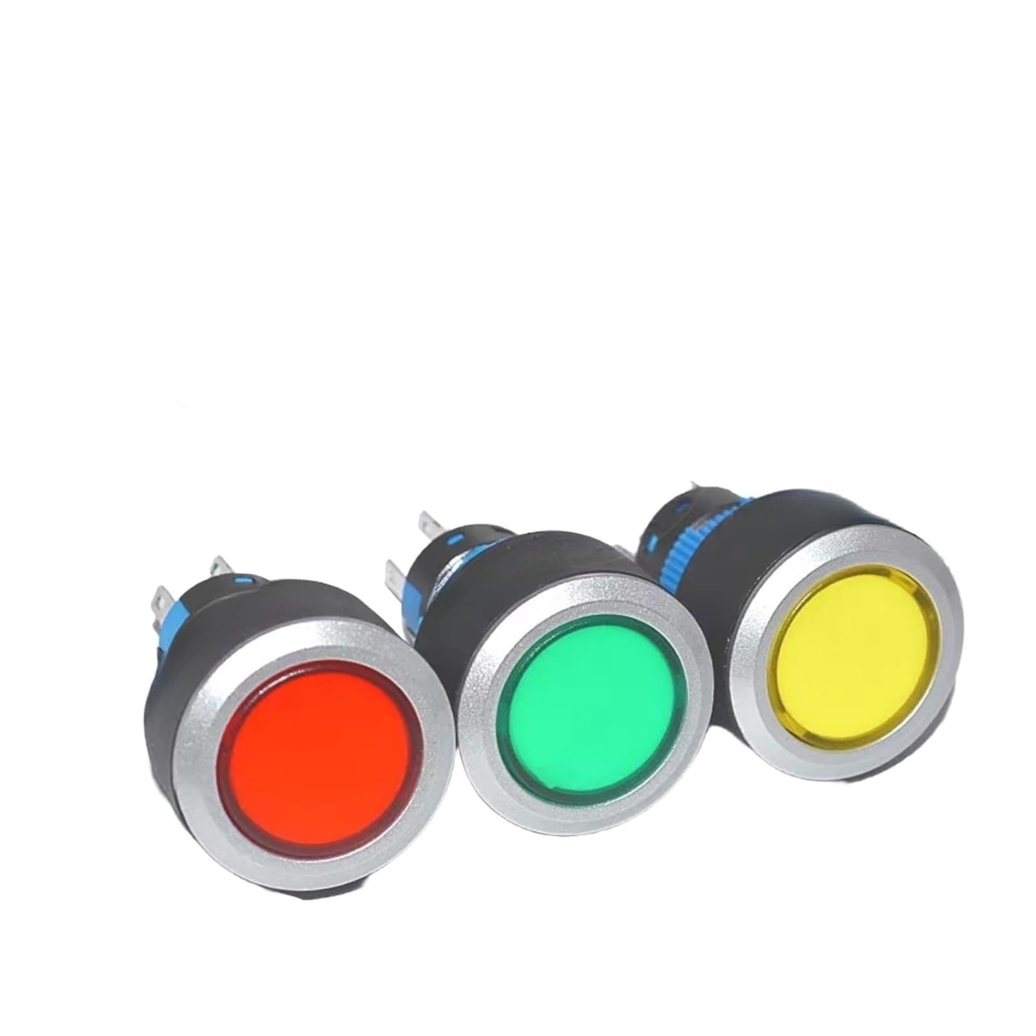 Push Button Switch LAS1-AWY24V Reset self-Locking 22MM 1NO1NC