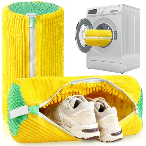 2PCS Shoe Washing Machine Bag, Reusable Shoe Laundry Bags for Sneakers for Washer & Dryer, 360° Shoes Cleaning Bag with Sturdy Zipper - Fits All Shoes Types & Sizes