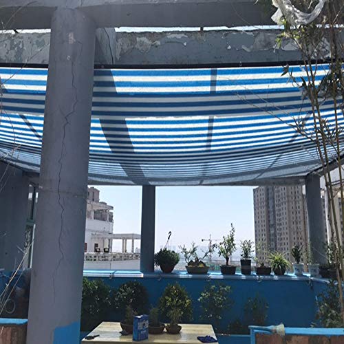 Voile d'ombrage indéformable 3x4 bleu contre le soleil de terrasse