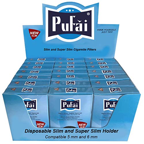 Slim Sigara Filtresi Tar Katran Süzen Ağızlık 5 mm 6 mm Uyumlu 525 Adet 21 Mor Kutu