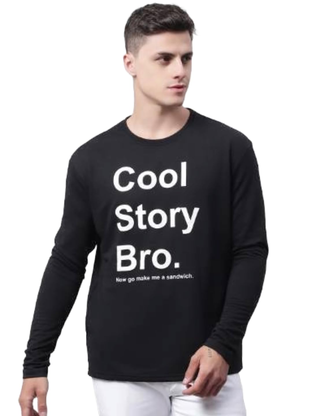 door74 Cool Story BRO Printed Black Color Regular Fit Sweatshirt-picture-52