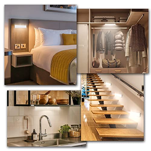 LED Closet Light with Charging Station, 24-LED Dimmer Motion Sensor Under Cabinet Lighting Wireless Stick-Anywhere Night Light with Remote for Stairs,Kitchen,Hallway (3 Pcs) - Thumbnail 3