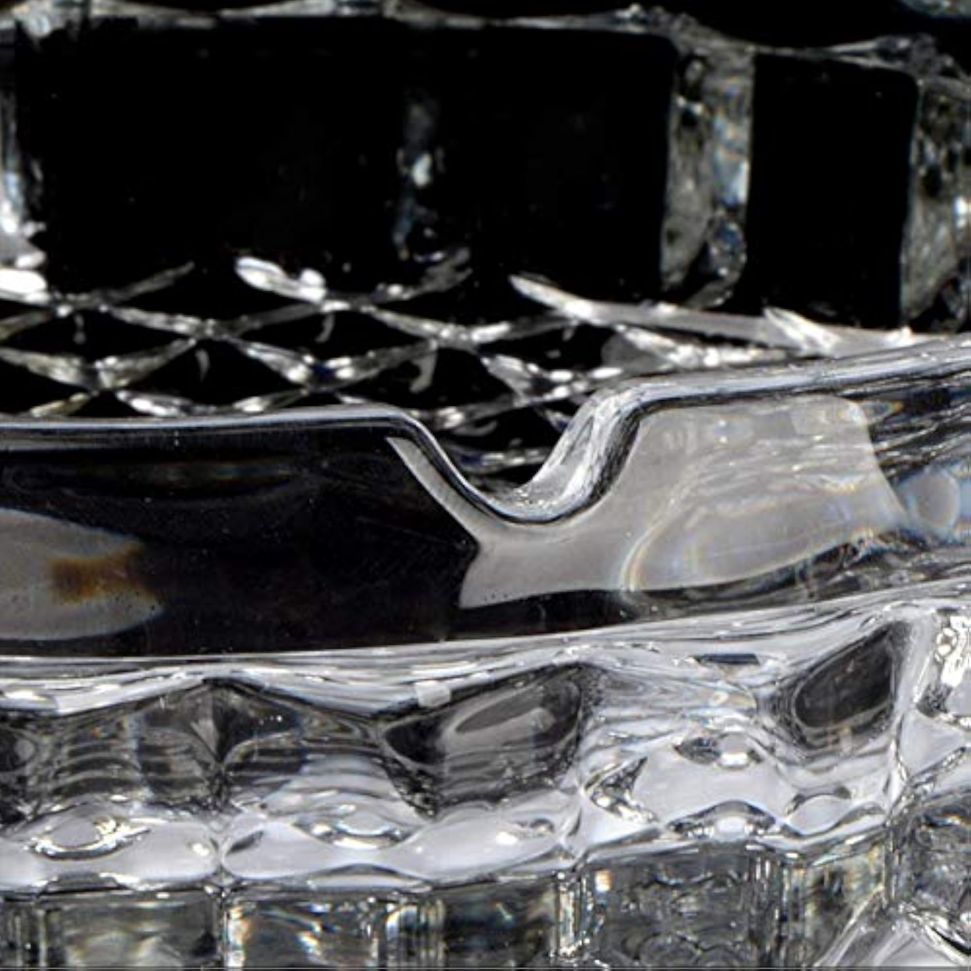 Crystal Clear Glass Ashtray, Tabletop Cigarette Tray for Home