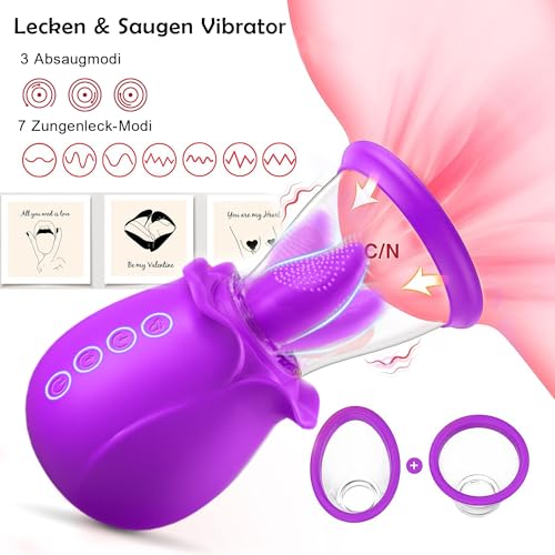 Glanvoo Vibratorensets für frauen AI-Sync Vibrator,Sex Spielzeug für Die Frau Zunge Vibration für Frauen mit 3Saugstärken 7Leckenmodus,Dildo Sex Toys Sexspielzeug für Paare Extrem Sex