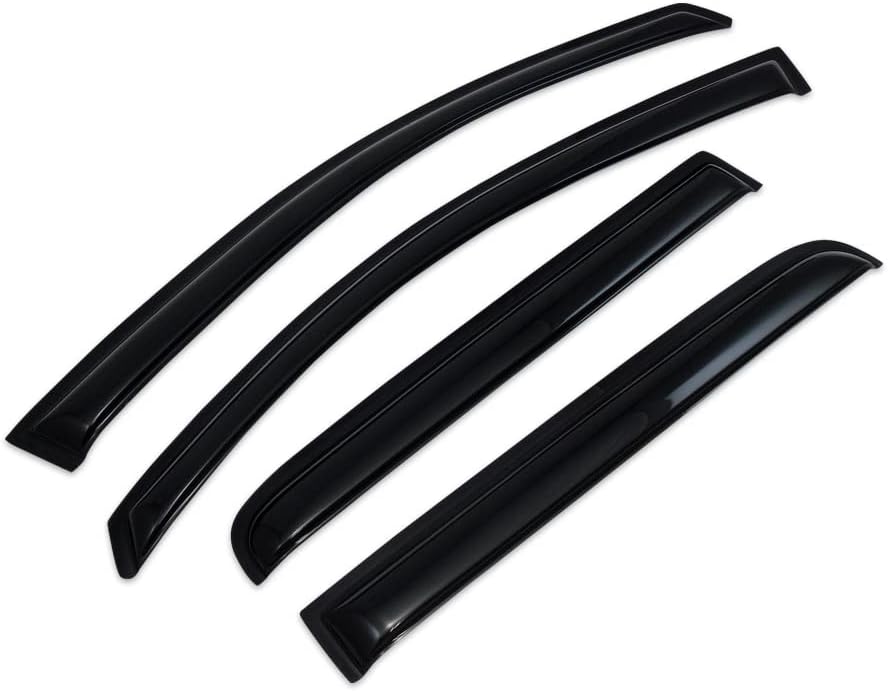Curved Style Smoke Window Visors Deflector Vent Shade Guard 4 Pieces Compatible with 04-15 Titan Crew Cab