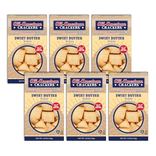 All-American Snack Crackers, Sweet Butter, 4 Ounce (Pack of 6), Made with Real Butter, Non-GMO, Kosher