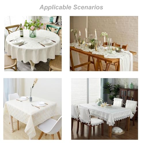 Nappe en coton et lin bleu clair à pompons pour repas de mariage - 6