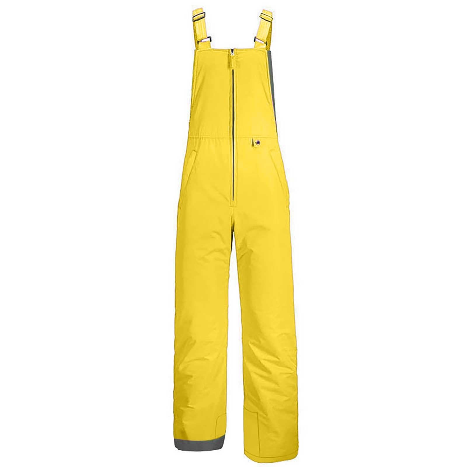 Salopette de ski isolante pour femme - Pantalon de snowboard d'hiver sans manches avec bretelles réglables - Combinaison à manches évasées