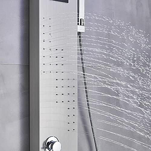 Sistema de Ducha, Panel de Ducha LED de Acero Inoxidable, Torre de Lluvia, Sistema de Boquillas de Masaje de Cascada, Columna de Ducha Mezcladora - Negro 9001, Níquel Cepillado 8013 (Negro 8011) (Níquel Cepillado 8012) miniatura 7