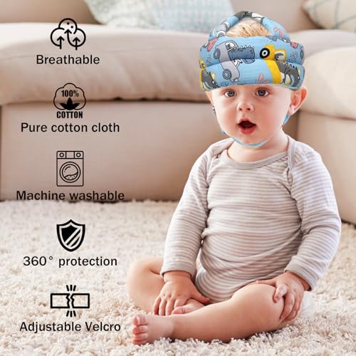 Image of Baby Head Protector Baby Helmet for Crawling Walking, No Bumps Safety Head Adjustable Protective Cap for Walking, Playing (Style 3)