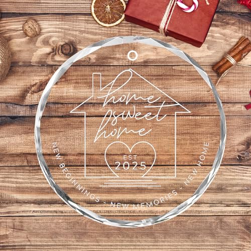 2025 Housewarming Gifts for New Home | Home Sweet Home Glass Ornament - Perfect New Home Gifts for Couples, First Christmas in New House Christmas Tree Ornaments