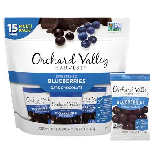 Orchard Valley Harvest Dark Chocolate Covered Blueberries, 1 Ounce(Pack of