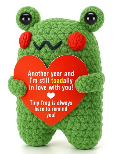 Cadeau anniversaire homme et femme mini grenouille faite main I Love You pour couple