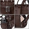 UTO Femme Sac a Dos porté Dos Anti-Vol Sac d'épaule Cuir Synthétique Wax Glands Voyage Travail Mode Pratique Café #2