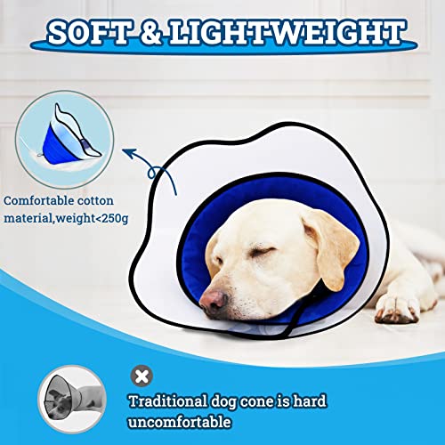 Supet Dog Cone Alternative After Surgery, Soft Dog Cones For Large Medium Dogs, Comfortable Elizabethan Dog Recovery Cone To Stop Licking, Adjustable Pet Recovery Collar #TOP1