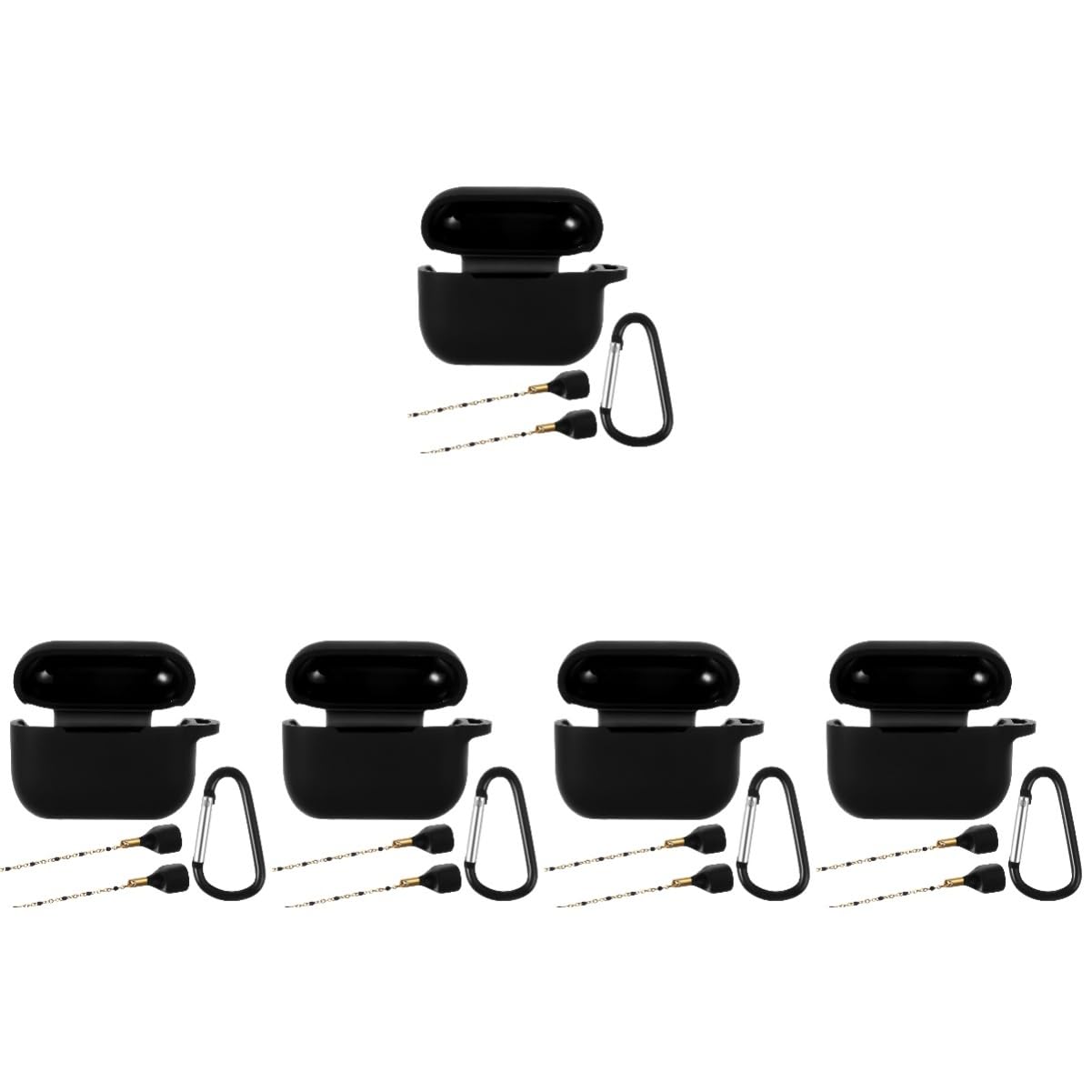 UKCOCO 5stücke Silicone Earbuds Case Mit Anti-Lost Lanyard Schutzhülle Für Pro Tragbares Design Stoßfest Inklusive Karabiner
