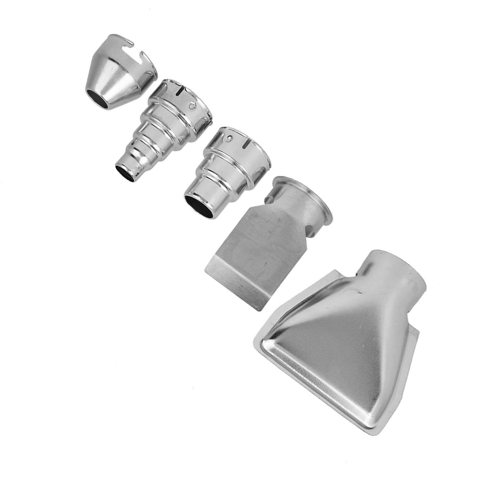 Stainless Steel Hot Air Nozzle Pack of 5 Different Sizes Heat Accessories for Professionals